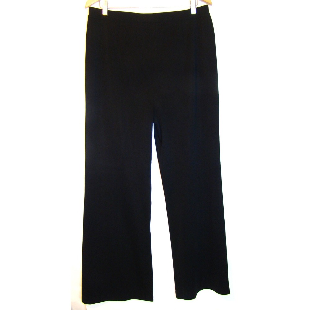Exclusively Misook Pull On Knit Pants Womens Black High Rise SIZE XL  D122